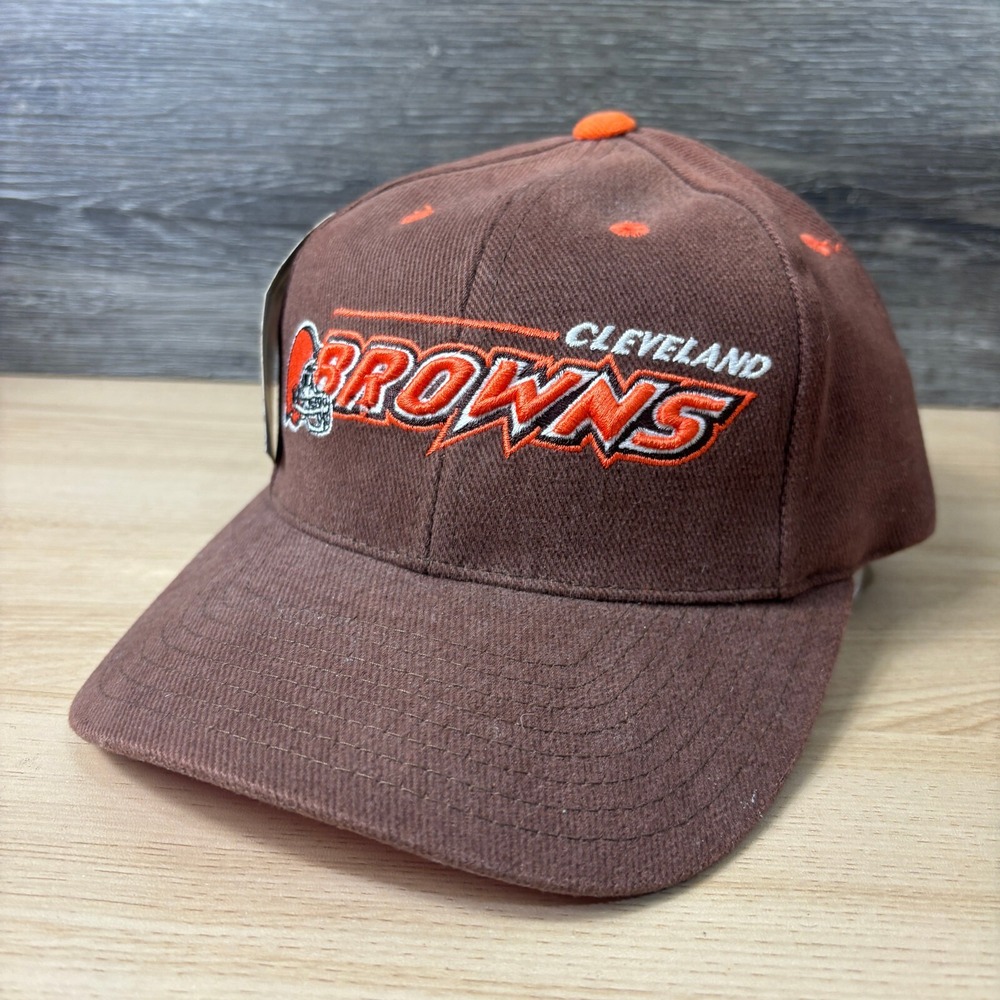 Vintage Cleveland Browns Hat Cap Strap Back Brown NFL Football Logo Athletic NWT